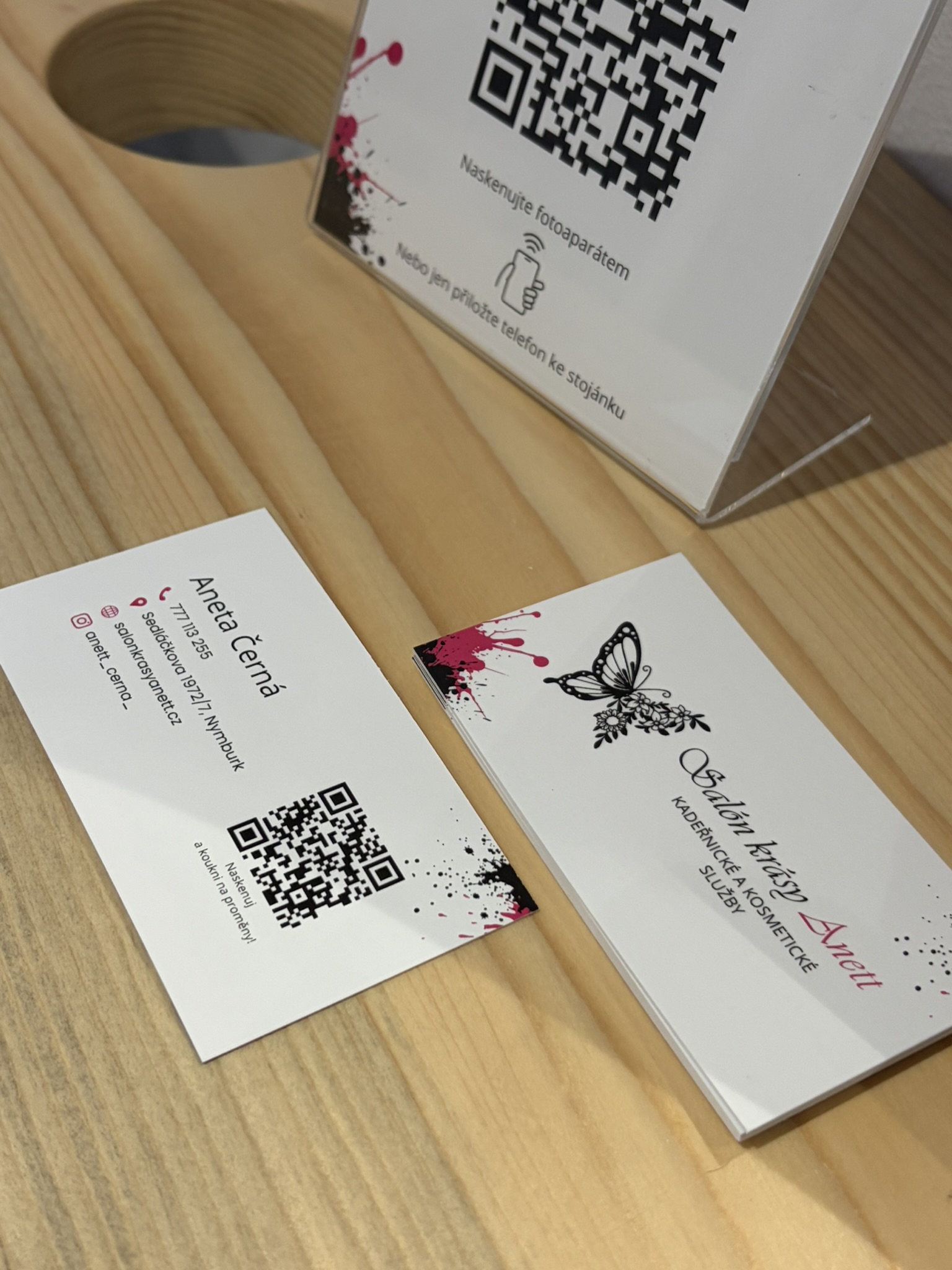 Detail QR vizitek