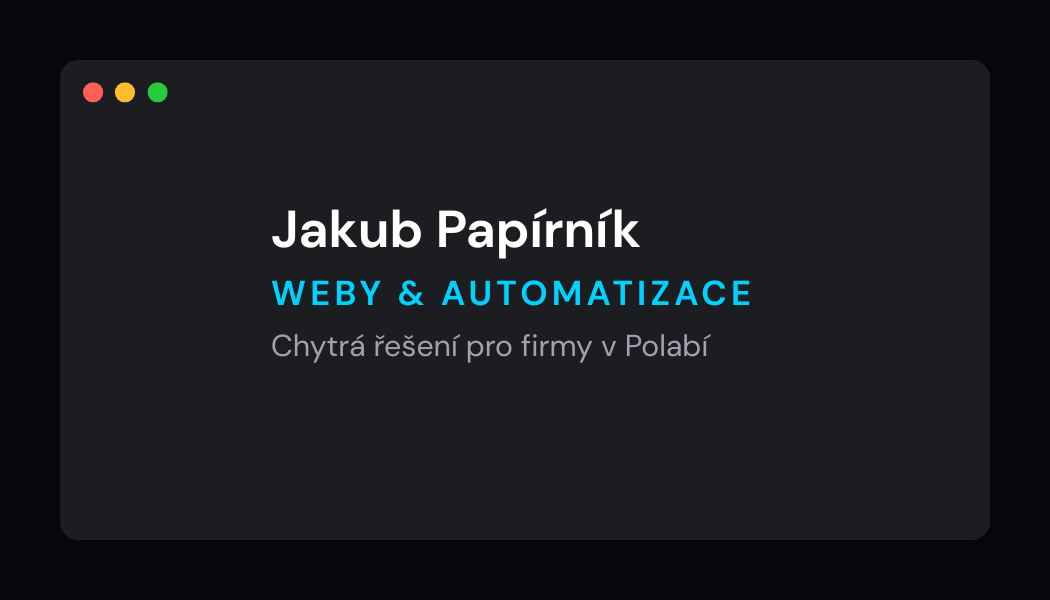 Osobní vizitky Jakub Papírník